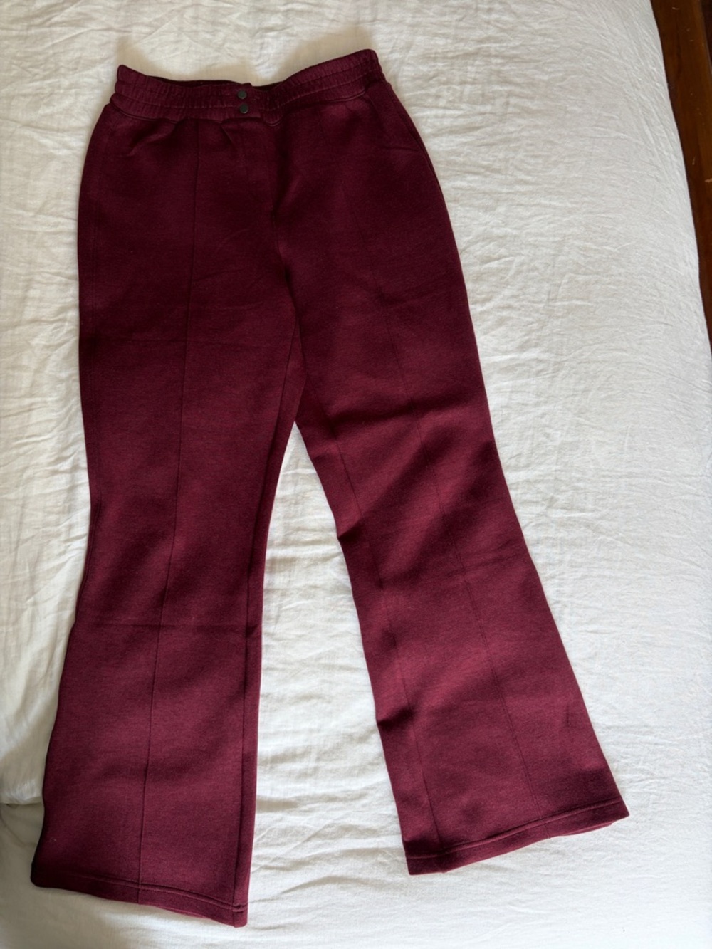 SPANX Burgundy Boot-Cut Knit Pants